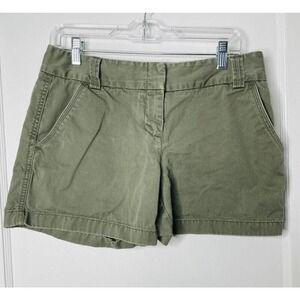 J Crew Womens Sz 4 Classic Twill Chino Shorts City Fit 100% Cotton Gray Zip Fly
